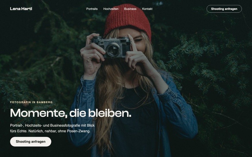 Beispiel-Website einer Fotografin